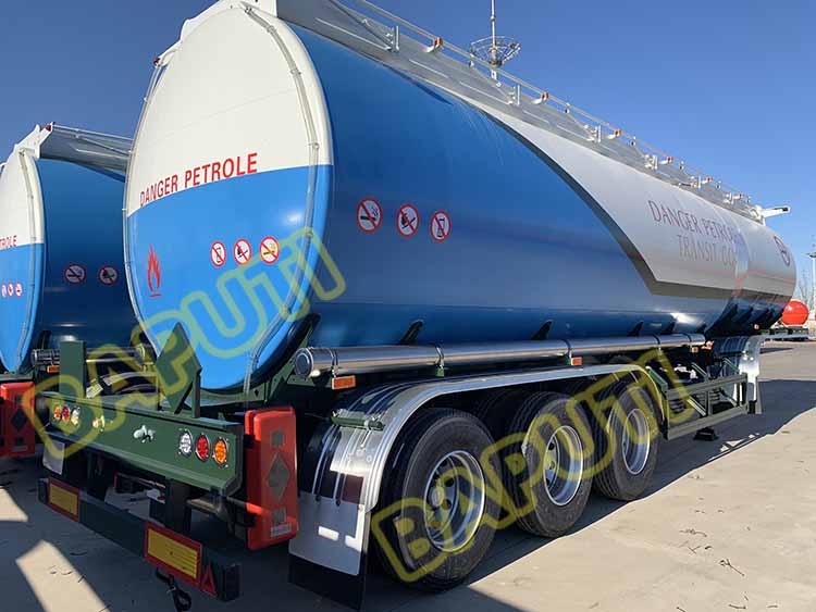 45000 Liters Aluminum Fuel Tanker Trailer For Sale in Tanzania